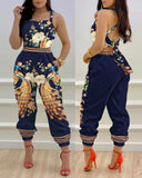 Huibaolu Independent Station 2024 New Printed Strap Jumpsuit In Stock