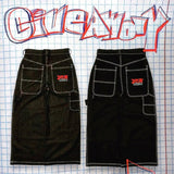 Huibaolu Baggy Jeans Street Hip-Hop Rock Pattern Harajuku Wide-Legged Straight-Leg Pants