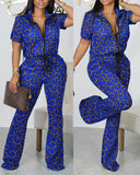 Huibaolu Independent Station New Spring / Summer 2024 Fashion Printed Zipper Jacket 2-Piece Set