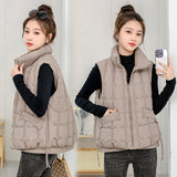 Cotton Vest Female 2024 Autumn / Winter New Korean Version Loose Hooded Vest Vest To Wear A Versatile Warm Jacket