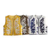 Huibaolu New Embroidered Round-Neck Cardigan In Summer Is Fashionable Vest.