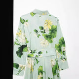 Huibaolu Summer Flower Printed Shirt-Style Belt Dress 2183074