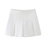 Huibaolu New Autumn 2024 Women's Dress High Waist Wide Pleated Skirt Shows Thin Miniskirt 7385524