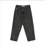 Huibaolu Year's Popular Street Clothing JNCO Jeans Y2K Casual Hip-Hop Blue Baggy Jeans