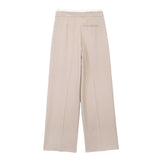 Huibaolu New Double Waistband Wide-Legged Pants Casual Pants 1608225