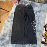 Huibaolu Wide-Legged Jeans Jnco Street Hip-Hop Personality Y2K Straight Casual Pants