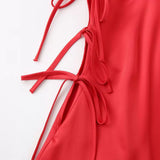 Huibaolu New Spring Style Side Bow Dress With Bare Back And Slim Suspenders