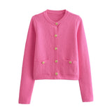 Huibaolu Spring Button Button Knitted Cardigan Jacket Xiaoxiang Style Women's Sweater 6427034