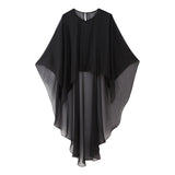 Huibaolu New Pure Color Tulle Asymmetrical Cloak Coat 8741204