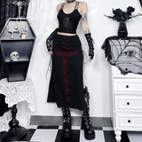 Huibaolu Summer 2024 New Hip Skirt Dark Wind Sexy Cross Splicing Basic Tie-Up Half-Skirt Woman