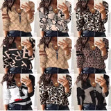 Huibaolu Independent Station Fashion Printed Zipper Long-Sleeved New Casual Blouse