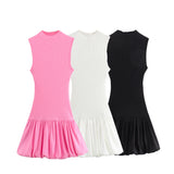 Huibaolu New Spring Balloon Dress With Slim Thread Knitted Bare Back 0085361