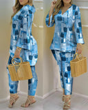 Huibaolu Independent Station New Spring / Summer 2024 Print Fashion 2-Piece Set