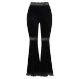 Huibaolu Lace Stitching, High-Waisted Slim Trousers, Dark Fashion, Hot Girls, Straight-Tube Casual Trousers.