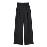 Huibaolu New Spring Style Pleated Front High Waist Trousers 7102528