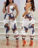 Huibaolu Independent Station 2024 New Printed Strap Jumpsuit In Stock