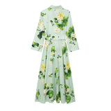 Huibaolu Summer Flower Printed Shirt-Style Belt Dress 2183074