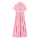 Huibaolu New Spring Style Spliced Dress With Belt Shirt 2240371