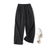 Huibaolu Spring Style Casual Commuter Drooping Wide-Leg Trousers