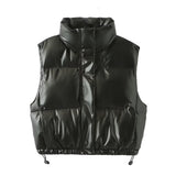 Huibaolu Metal Technology Fabric Fashion Down Cotton Vest In Spring