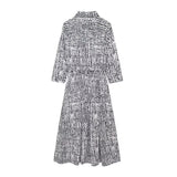 Huibaolu Spring Series Printed Long-Sleeved Belt Dress 5216041