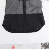 Huibaolu New Transparent Hard Gauze Spliced Loose Shirt 8774204