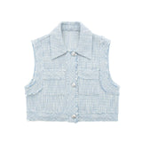 Huibaolu New Rough Lapel Short Textured Vest 7484246