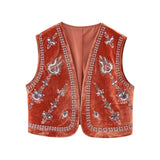 Huibaolu And Winter New Beaded Embroidered Velvet Vest 6895232