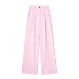 Huibaolu New Spring Style Pleated Front High Waist Trousers 7102528