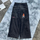 Huibaolu Wide-Legged Jeans Jnco Street Hip-Hop Personality Y2K Straight Casual Pants