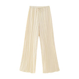 Huibaolu New Autumn Style Asymmetrical Neck Top 0219810 Pleated Trousers 0219811