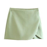 Huibaolu New Solid Color Fashion Style Short Style Four-Sided Bouncy Skirt Pants