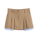 Huibaolu Spring Pocket Sag Design Pleated Miniskirt 2157021