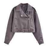 Huibaolu New Spring Style Skinny Leather Locomotive Jacket 4341730