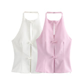 Huibaolu New Collar Bow Decoration Solid Color Blouse 4772009