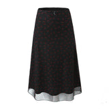 Huibaolu And Winter New Lace Printing Net Fashion Full-Length Skirt