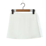 Huibaolu Spring Style Classic Holiday Shorts, Solid Color Shorts, Half Skirt, A-Shaped Skirt.