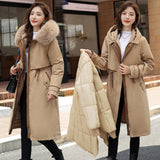 Dress Three Wear Detachable Pie To Overcome The New Down Cotton Clothes Waist Show Thin And Thick Cotton Coat