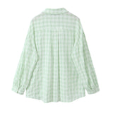 Huibaolu New Large Plaid Long-Sleeved Loose Version Shirt 1971060