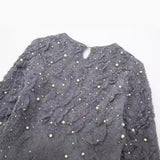 Huibaolu New Artificial Pearl Textured Pullover 9598279