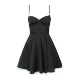 Huibaolu New Three-Layer Three-Dimensional Steel Ring Lace Spliced Mini Suspender Dress