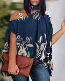 Huibaolu Plus-Size Women's Wear 2024 Summer New Fashion Off-Shoulder Casual Printed T-Shirt