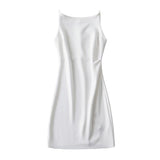 Huibaolu New Spring Style One-Word Pleated Solid-Color Dress Sexy Sling Hip Skirt