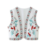 Huibaolu New Spring Style Simple, Slim, Embroidered Vest Vest