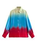 Huibaolu Spring Tie-Dye Printed Fashion Leisure Long-Sleeved Shirt