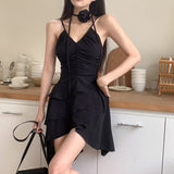 Huibaolu Pleated V-Neck Suspender Dress In Summer, The New Niche Design Feels Sweet And Cool