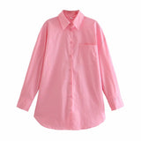 Huibaolu Ins14 Color Pocket Decoration Women's Basic Long-Sleeved Shirt In Spring And Summer Of 2024