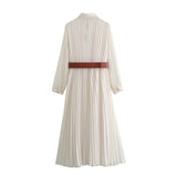 Huibaolu New Spring Dress With Belt, Flute And Pleats Is 8372089