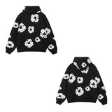 Huibaolu Tide Brand Foam Print Loose Sweater Y2K Hip Hop Street Suit For Men And Women