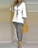 Huibaolu Independent Station New Spring / Summer 2024 Print Fashion 2-Piece Set